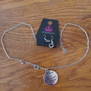 Everything I Am You Helped Me To Be Pendant, with heart dangle earrings Set